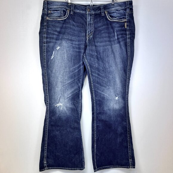 Silver Jeans Frances Bootcut Flare Women’s Size 24 L31 Dark Wash Denim Wide Leg - Picture 1 of 10